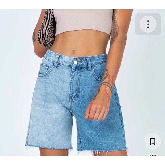 Princess Polly Denim Jean  Shorts Raw Hem Women's Size 6 - Picture 1 of 13